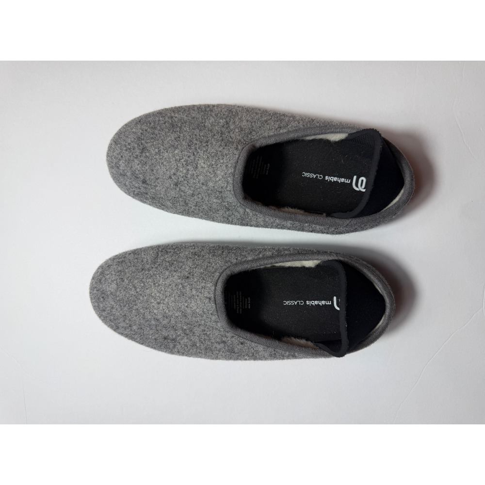 Mahabis Classic Grey Felt Slippers Neoprene Collapsible Heel EU 36 Womens 5.5-6